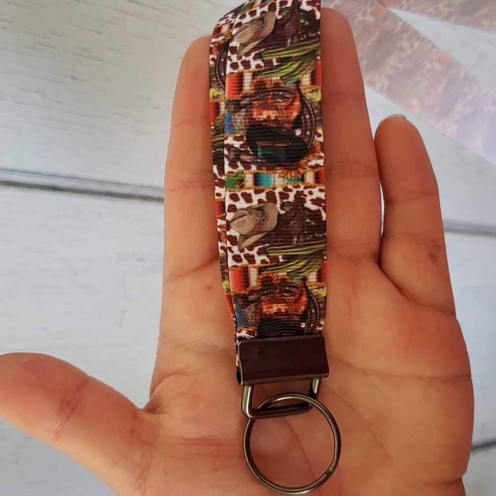 Southwestern Key Lanyard Horseshoe Cowgirl Hat Boots Cactus Serape
